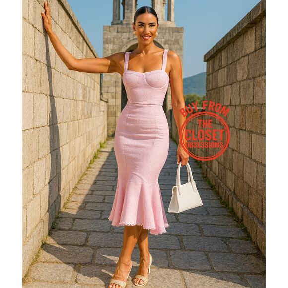 RARE!!! ZARA BLOGGER FAVE!!! Frayed Hem Midi Dress NWT - Picture 3 of 16